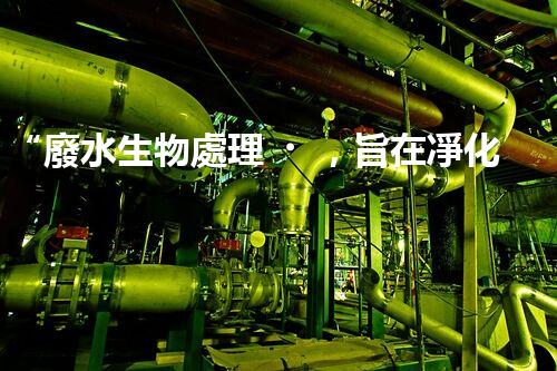 “廢水生物處理，旨在凈化水源，守護(hù)碧水藍(lán)天”